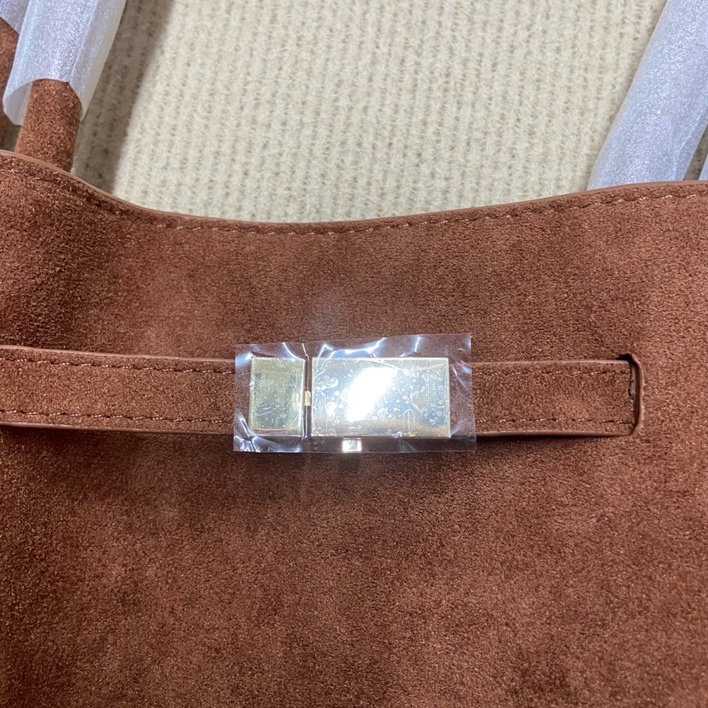 DeMellier Rust Brown Suede Tote - Picture 6 of 6